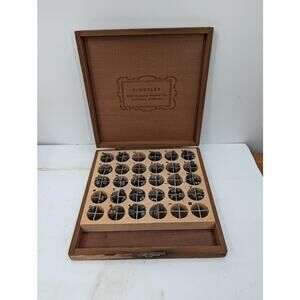 KINGSLEY hot FOIL Stamping Printer letters Typeset ROMAN lower case ,Wood Box